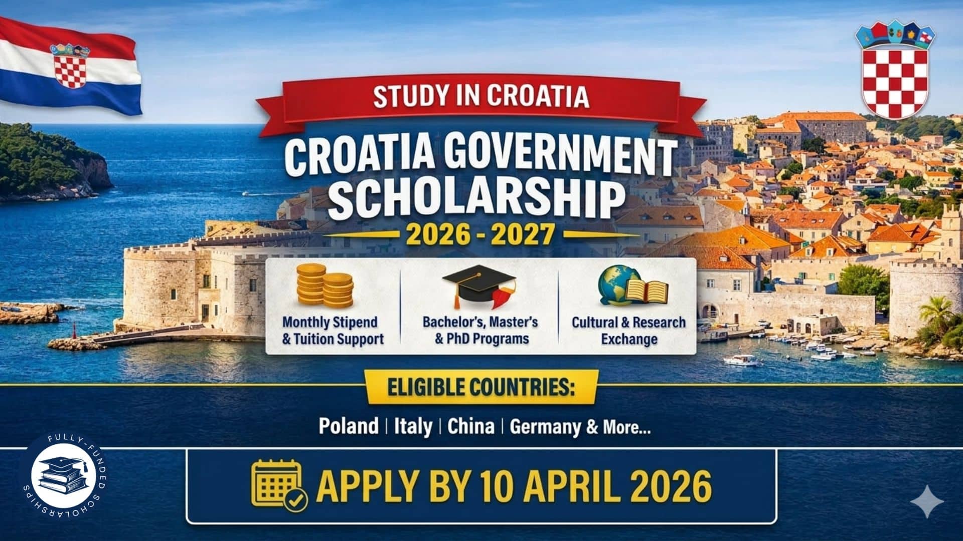 Croatia Government Scholarship 2026-2027 Study & Research Opportunities in Europe