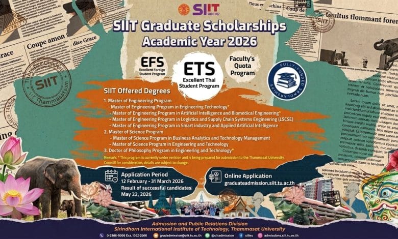 SIIT Graduate Scholarships With Full Tuition & 10k Bath/Month Stipend Opportunity Available