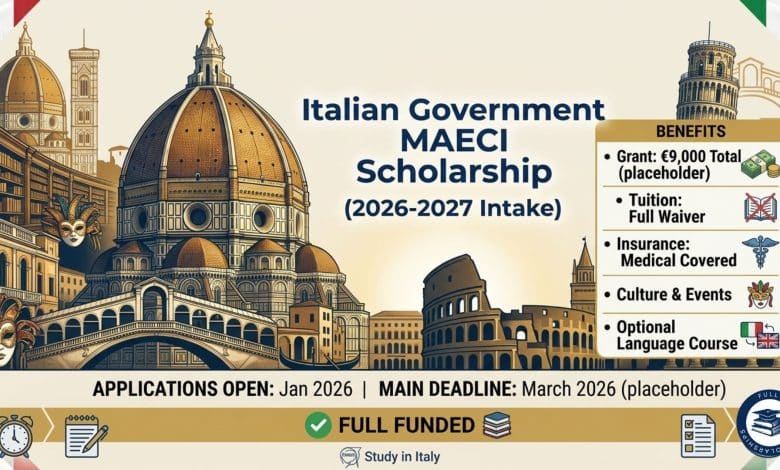 Italian Government MAECI Scholarship 2026-27: €9,000 Grant for Students