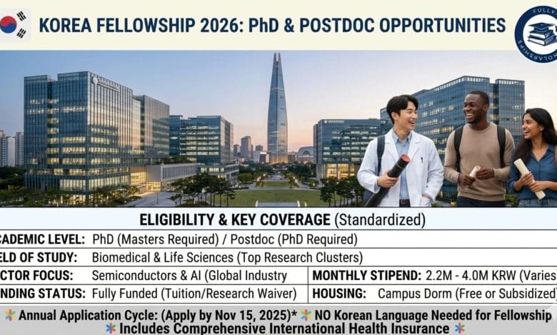 PhD & Postdoctoral Fellowship Opportunities in Korea