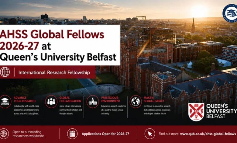 AHSS Global Fellows 202627 Now Accepting Applications with Funded Research at Queen’s University Belfast