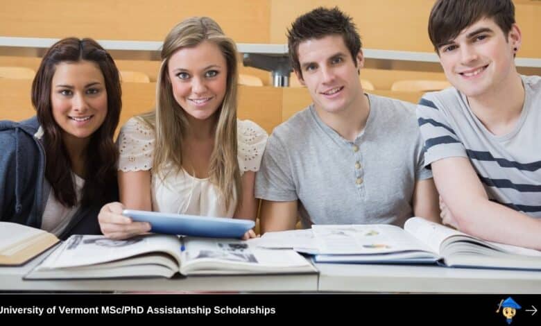 University of Vermont MScPhD Assistantship Scholarship 2027 Open