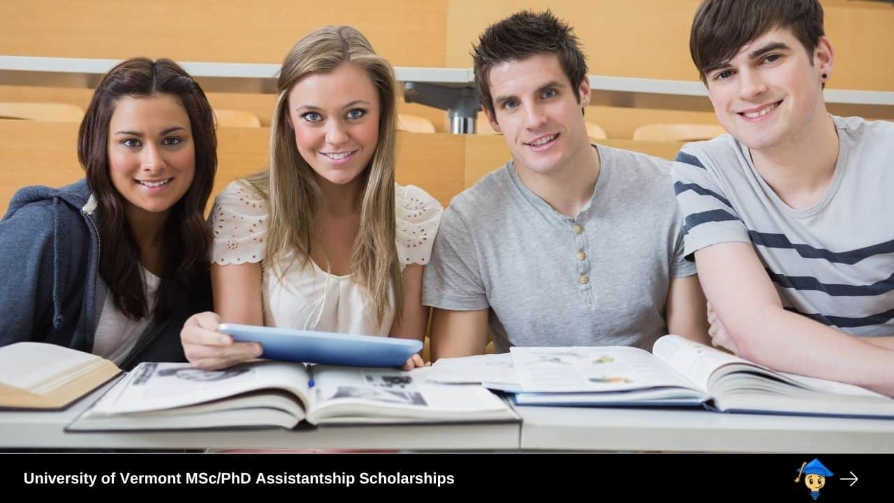 University of Vermont MScPhD Assistantship Scholarship 2027 Open